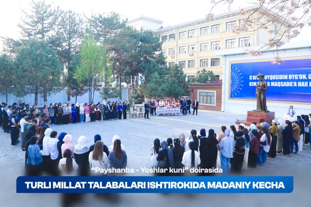 “Yoshlar kuni” doirasida turli millat talabalari ishtirokida madaniy kecha tashkil etildi